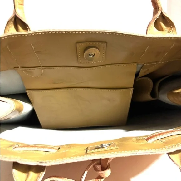 Handmade Tan Crocodile-Embossed leather satchel Women's Bag